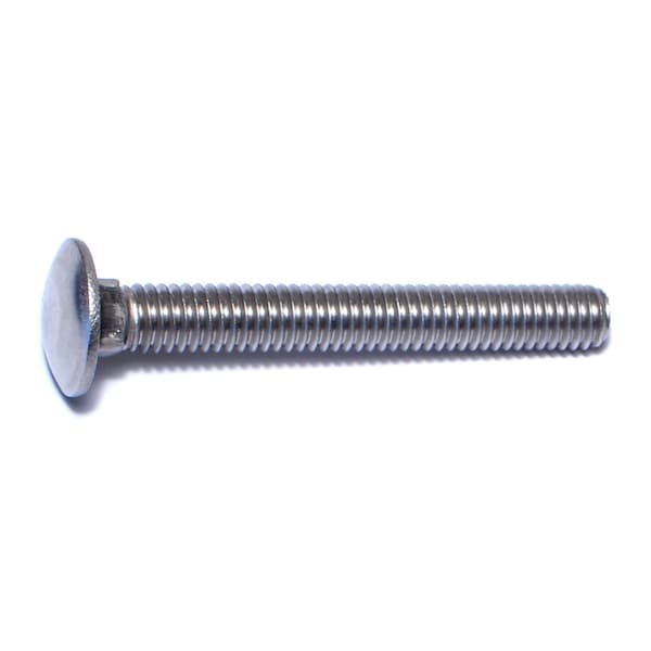 Midwest Fastener Carriage Bolt, Square Neck, 18 (Coarse), 2-1/2 in L, 18-8 Stainless Steel, 5 PK 65006 - main